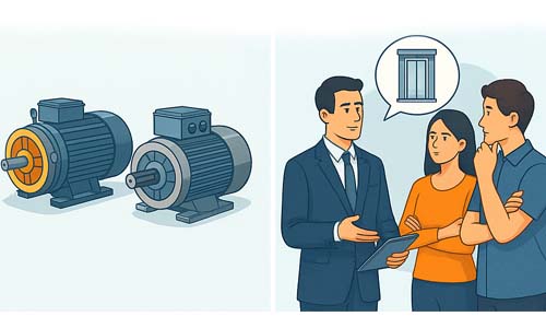 نمودار مقایسه قیمت کامل آسانسور در انواع مختلف