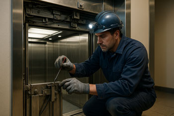 تنظیم میکروسوئیچ درب آسانسور توسط تکنسین